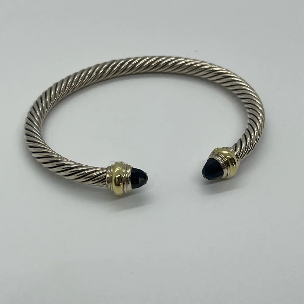 David Yurman Classic Cable Bracelet in Sterling Silver with 14k Yellow Gold - Picture 7 of 12